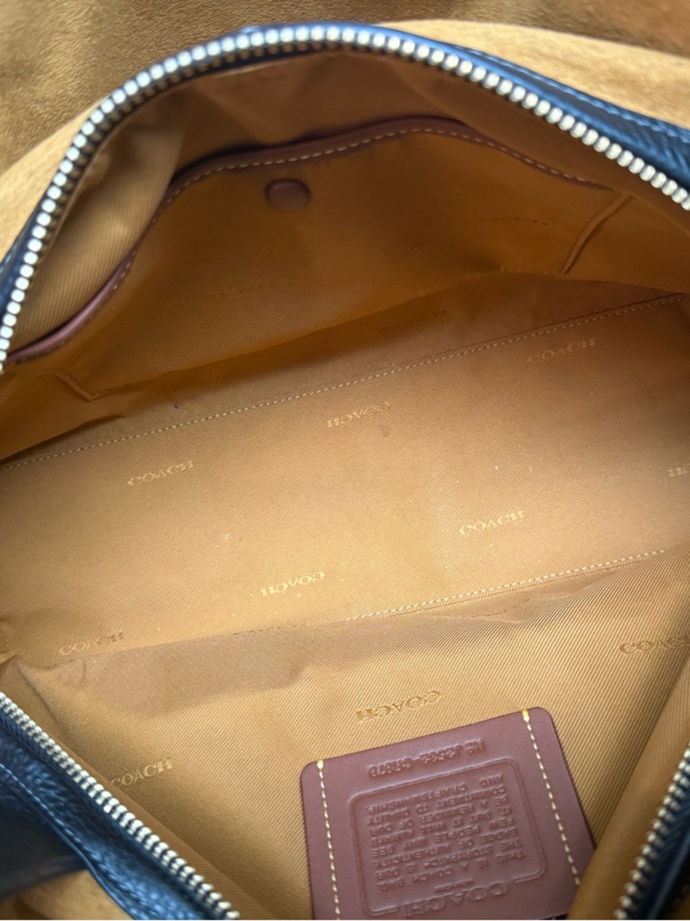 Coach Bella Black Pebbled Leather Shoulder Bag - Picture 12 of 15